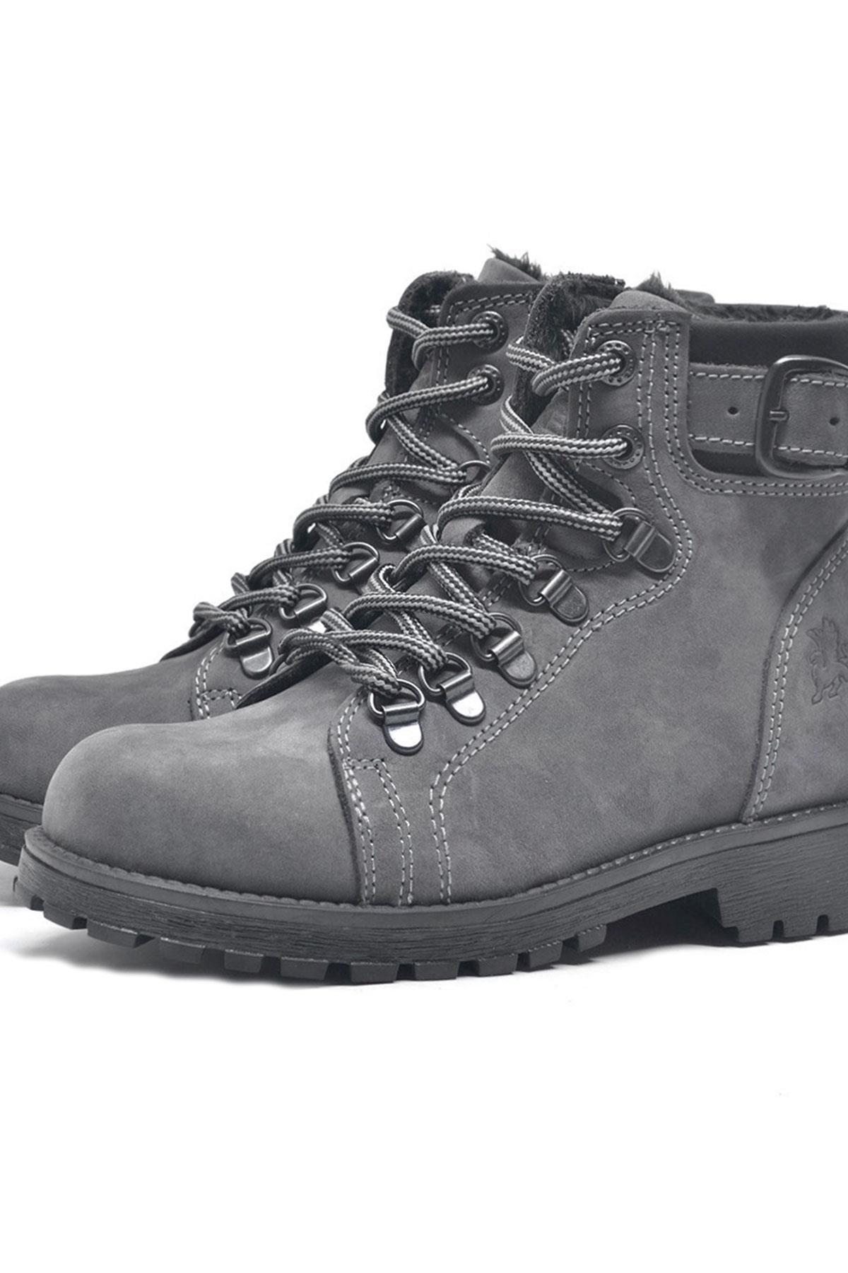 Rakerplus Griffon Genuine Leather Grey Zipper Winter Boots Unisex Infant Size