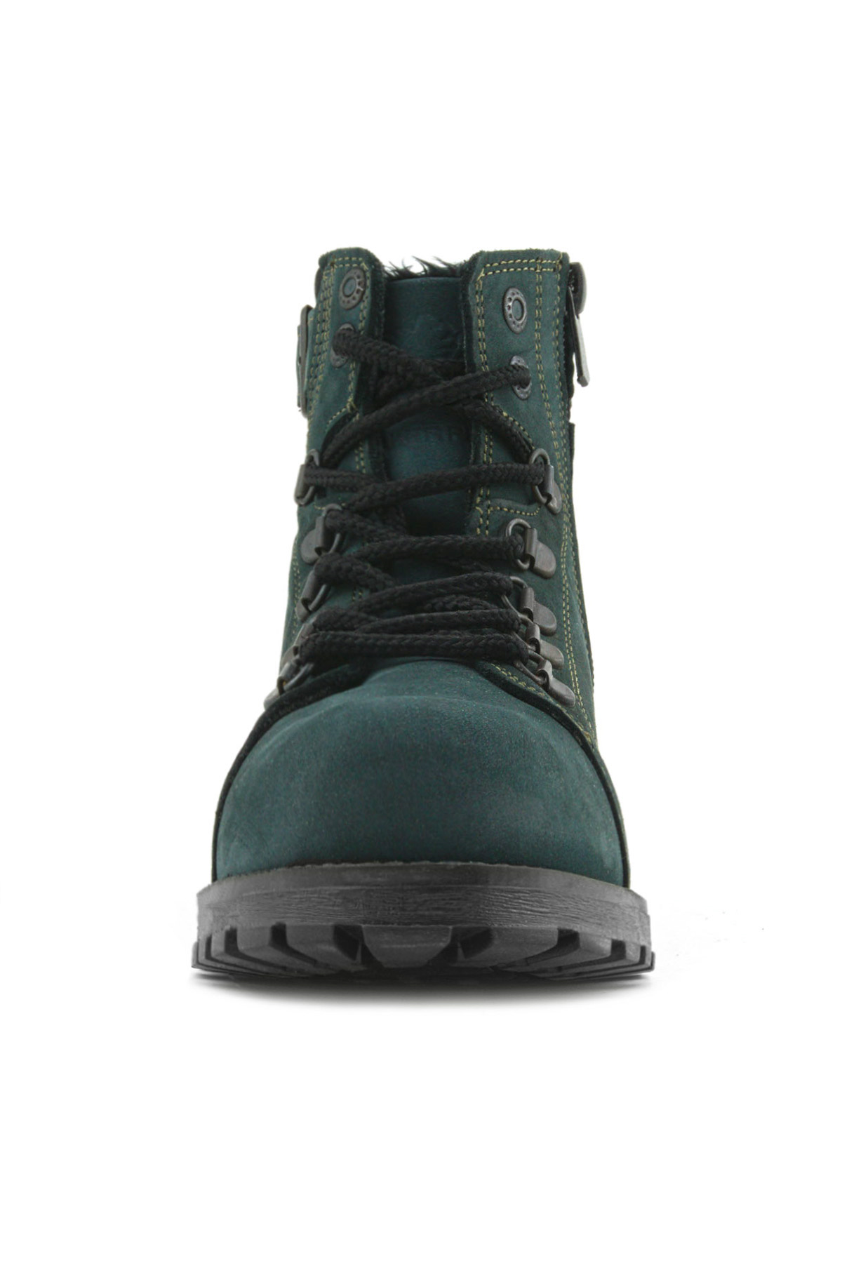 Rakerplus Griffon Genuine Leather Green Zippered Winter Kids' Boots