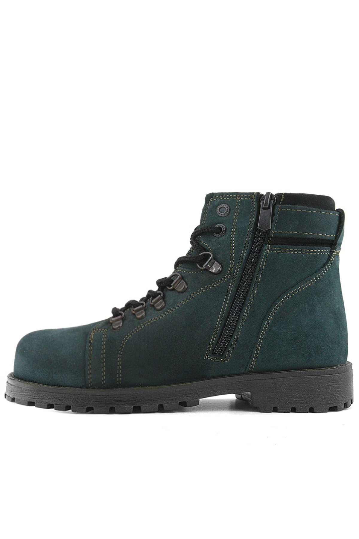 Rakerplus Griffon Genuine Leather Green Zippered Winter Kids' Boots