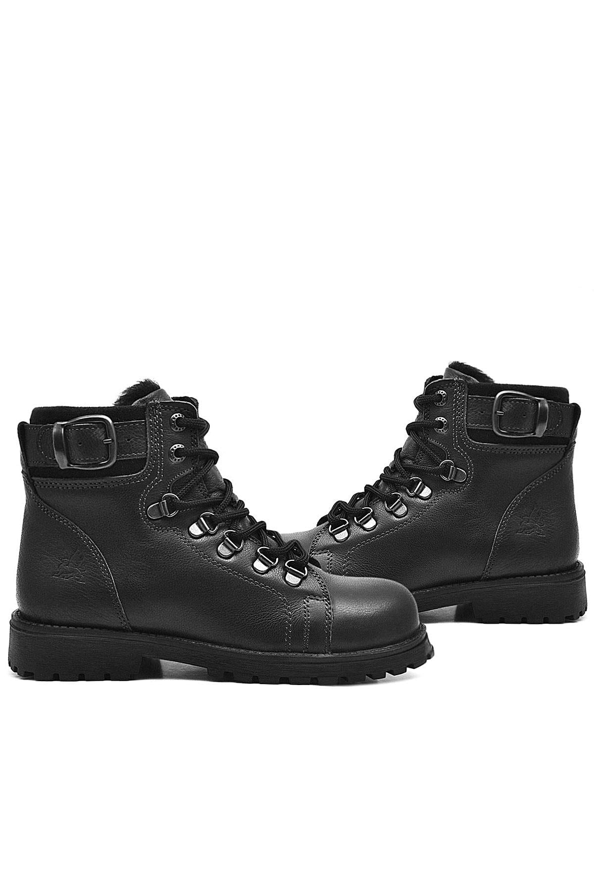 Rakerplus Griffon Black Genuine Leather Zipped Kids Boots