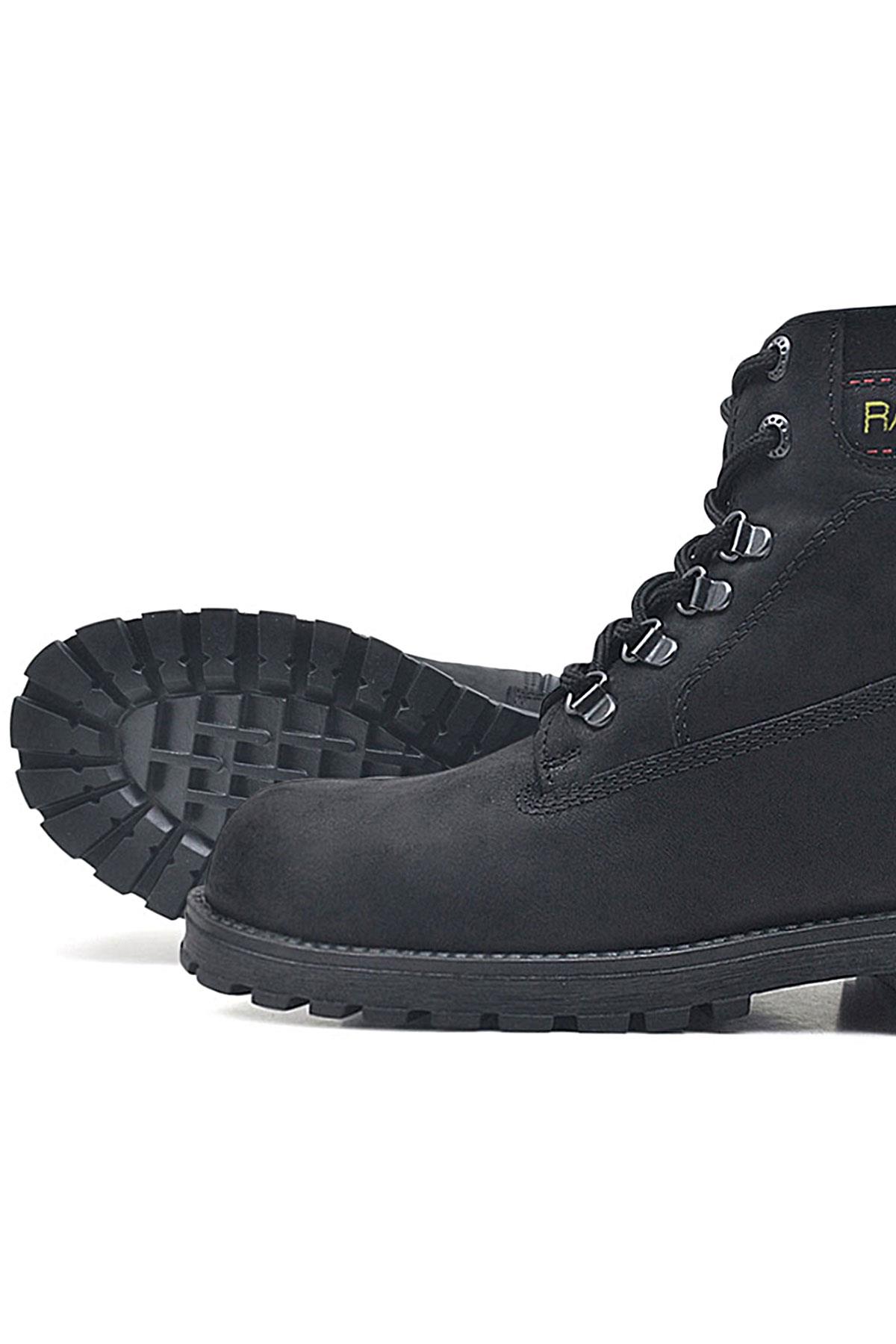 Rakerplus Neson Hakiki Deri Siyah Fermuarlı Kışlık Bot