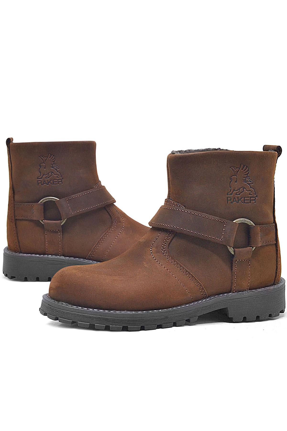 Rakerplus Chiron Hakiki Deri Tarçın Rengi Fermuarlı Çocuk Çizme