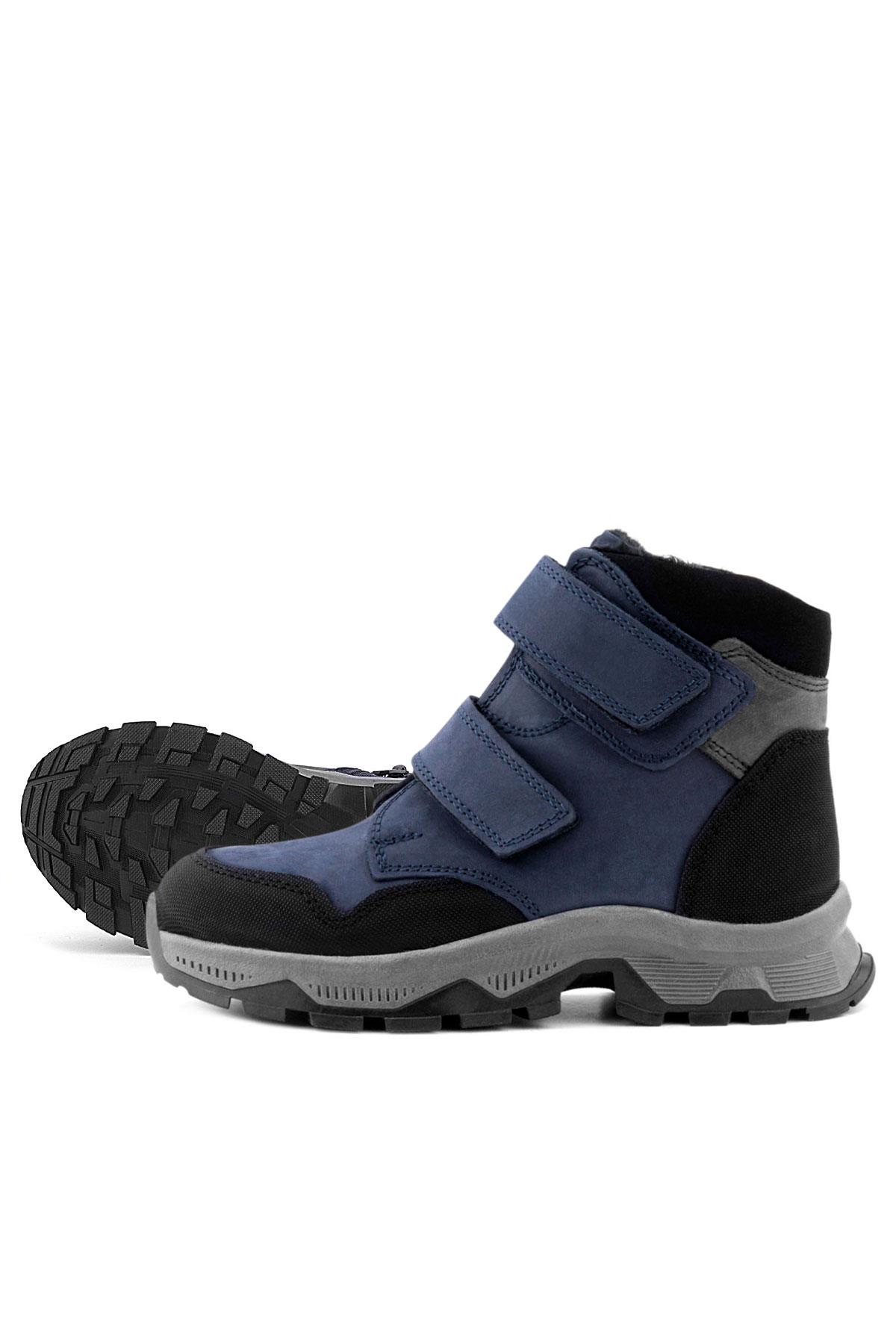 Rakerplus Trekking Hakiki Deri Lacivert Cırt Cırtlı Erkek Çocuk Bot