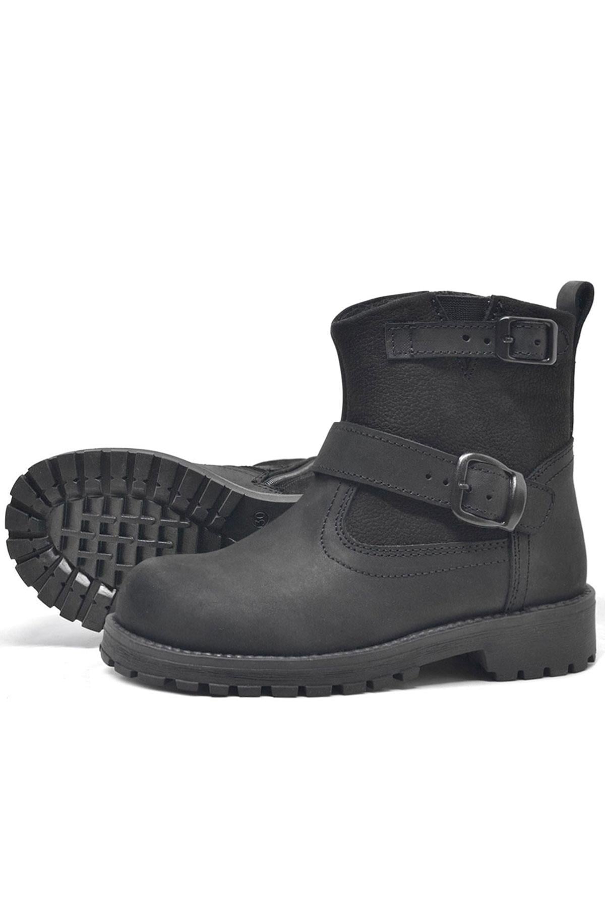 Rakerplus Black Genuine Leather Zipper Kids Boots's Boots