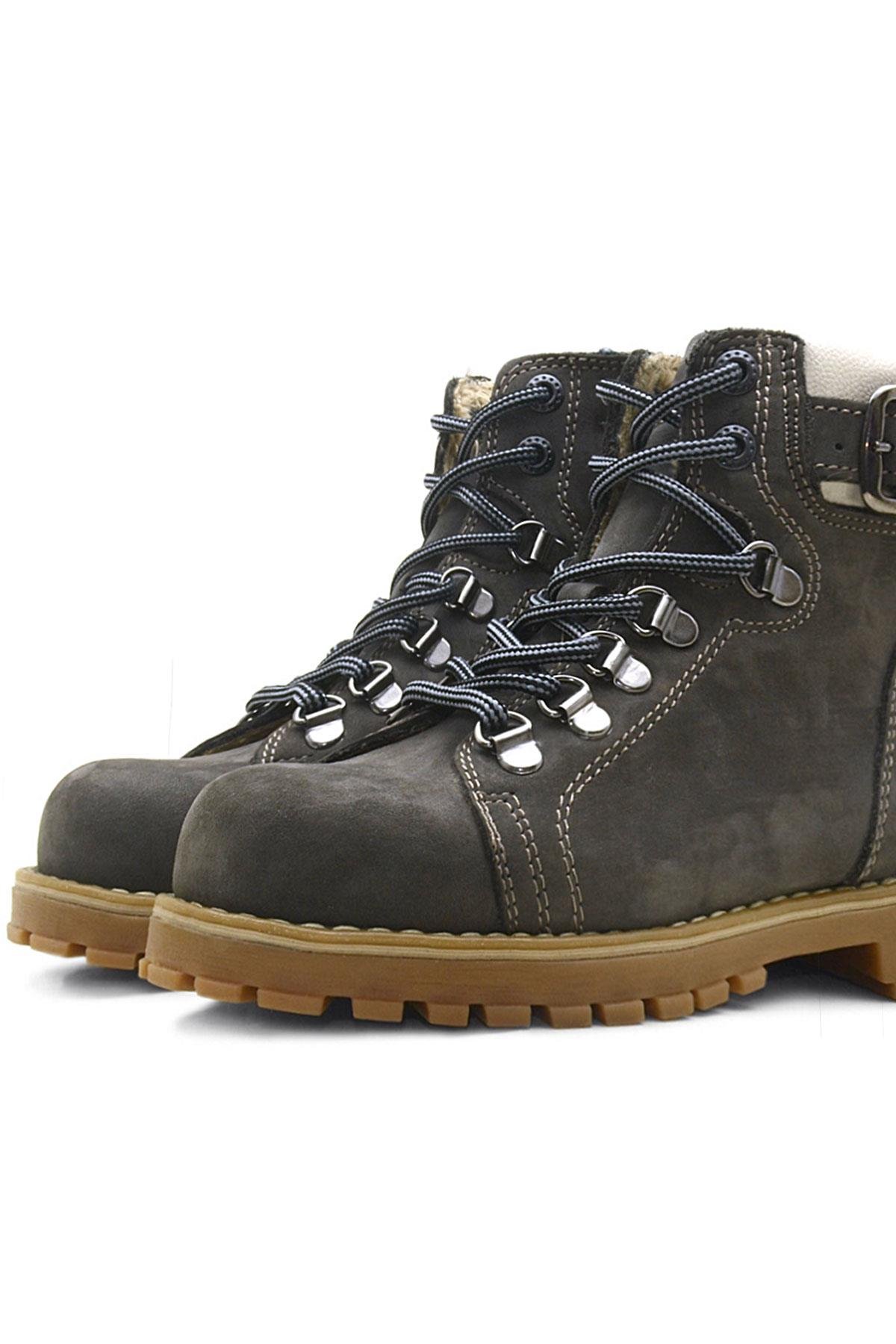 Rakerplus Griffon Hakiki Deri Fermuarlı Kışlık Unisex Çocuk Bot