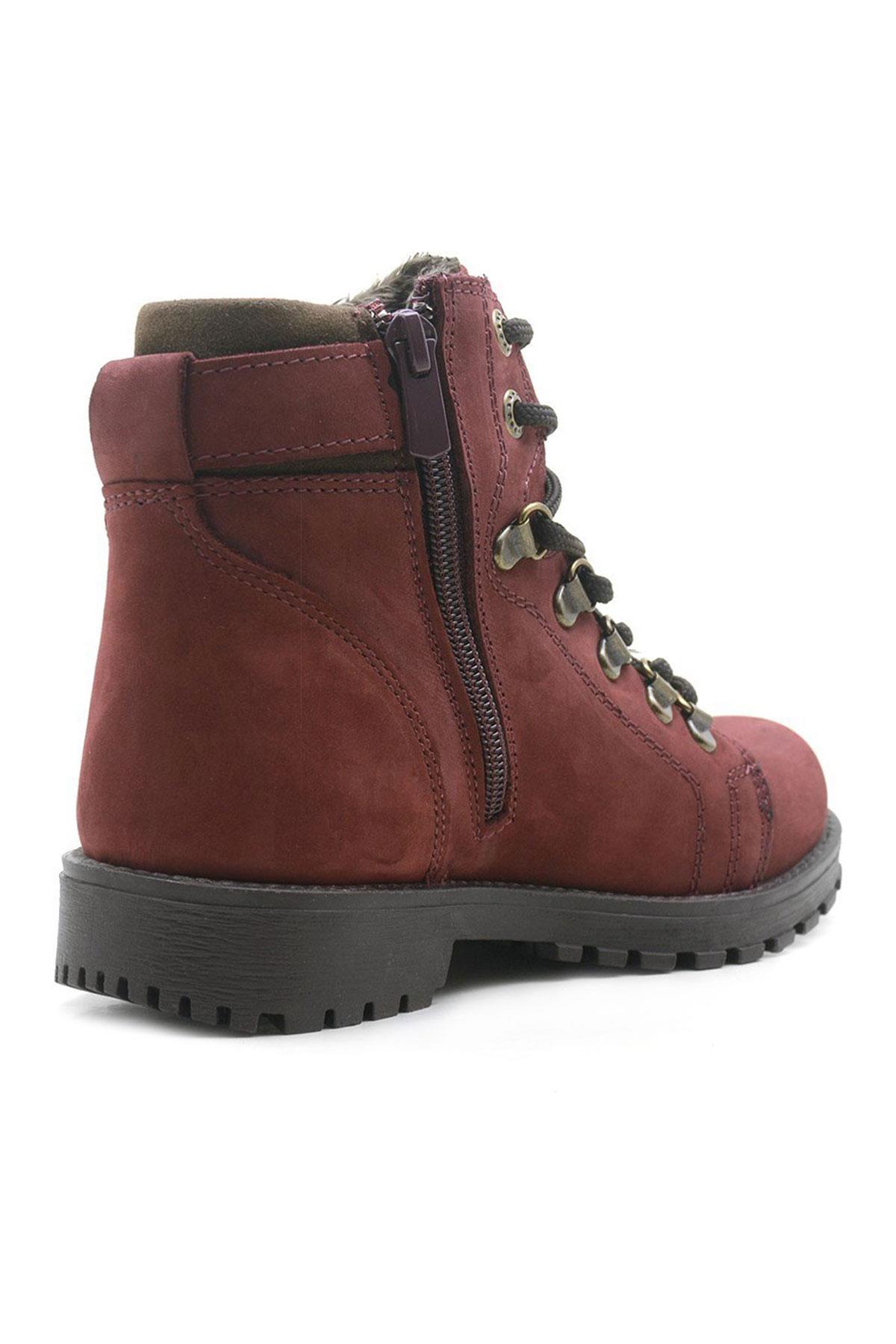 Rakerplus Griffon Hakiki Deri Bordo Fermuarlı Çocuk Bot