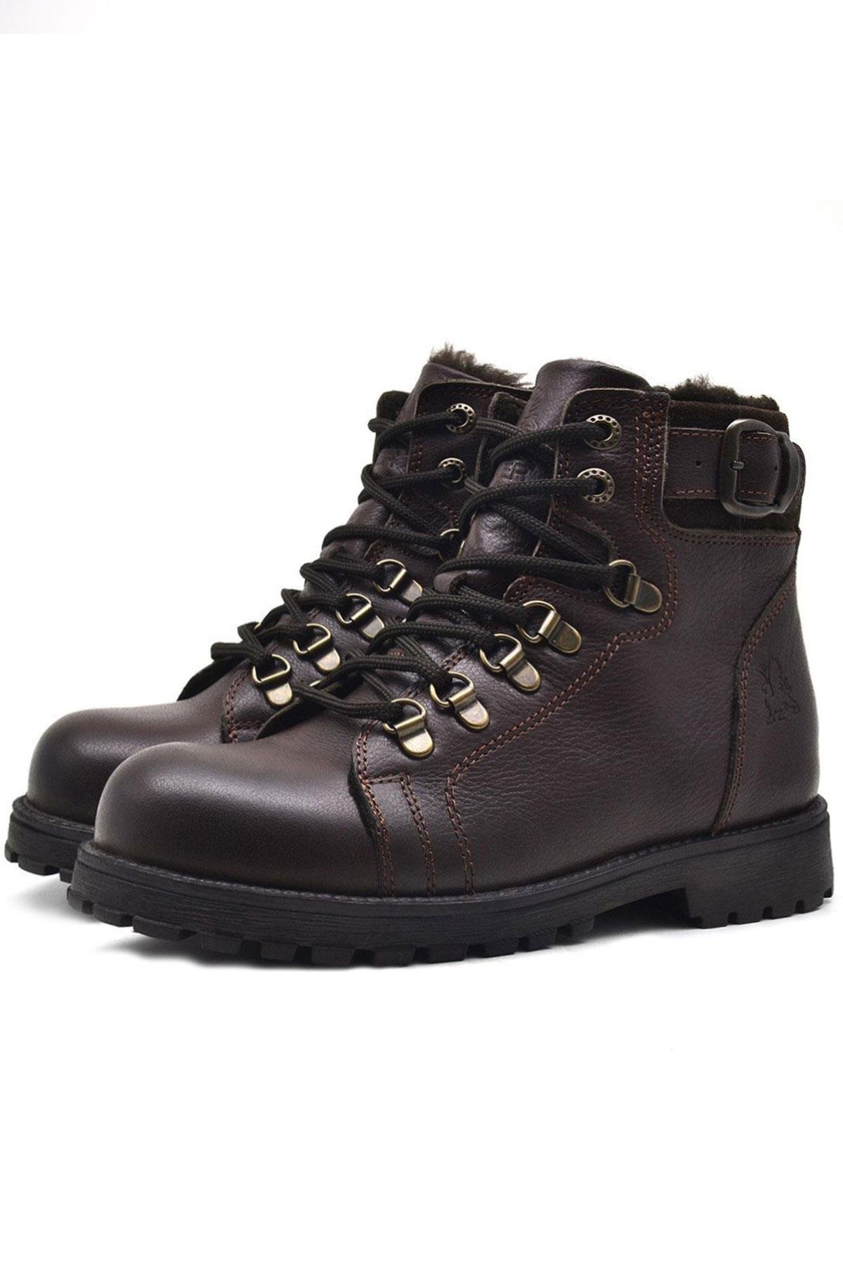 Rakerplus Griffon Hakiki Deri Fermuarlı Kışlık Çocuk Bot