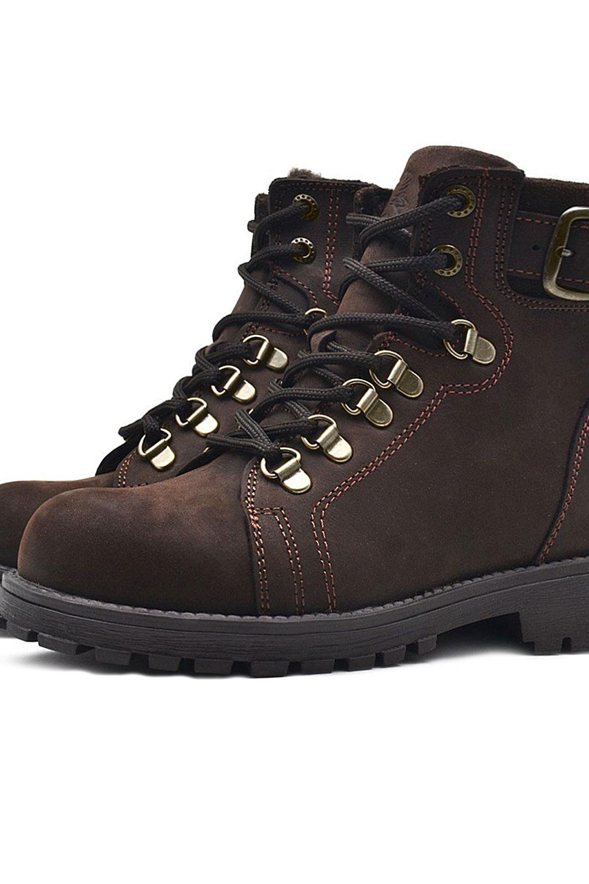 Rakerplus Griffon Hakiki Deri Fermuarlı Kışlık Çocuk Bot