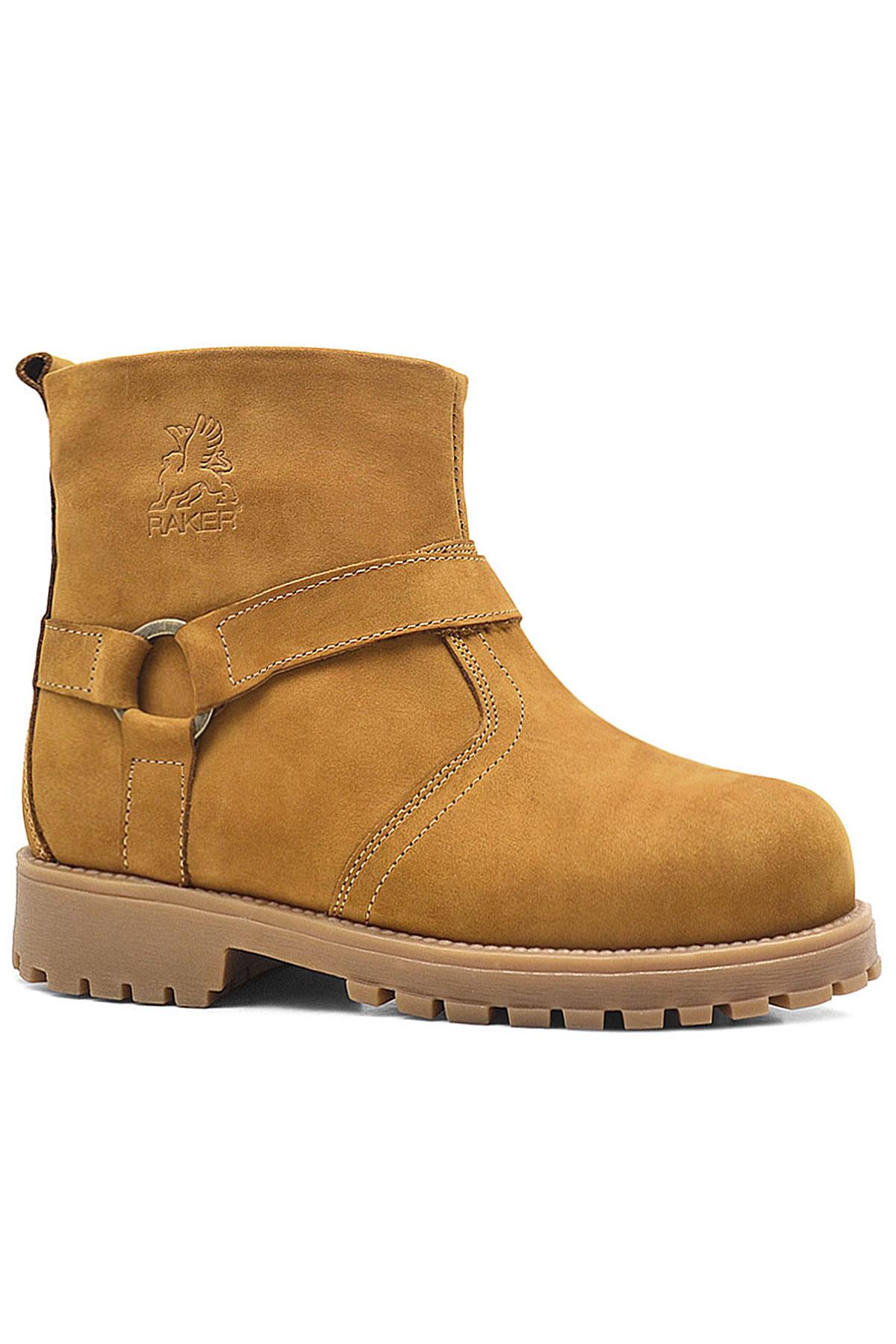 Rakerplus Chiron Hakiki Deri Sarı Fermuarlı Unisex Çocuk Çizme