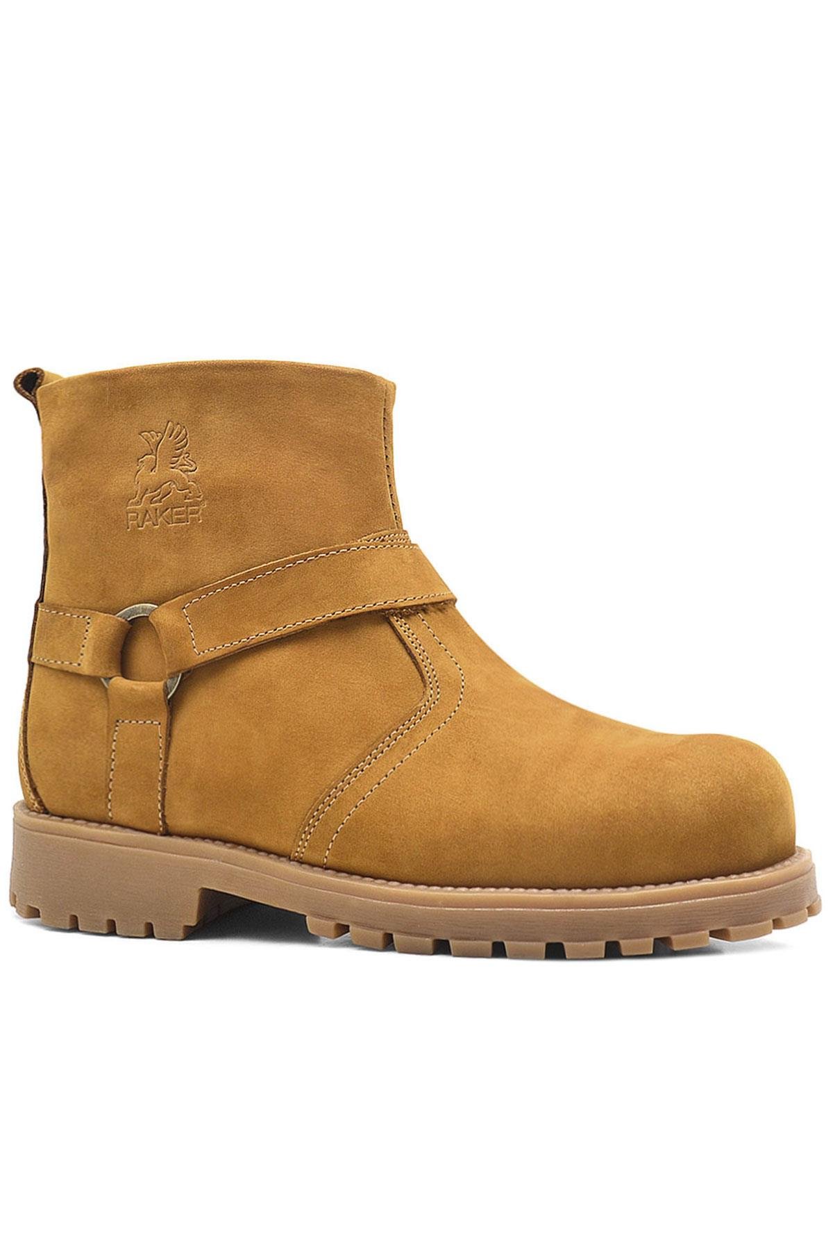 Rakerplus Chiron Series Genuine Leather Yellow Zipper Kids Winter Boots