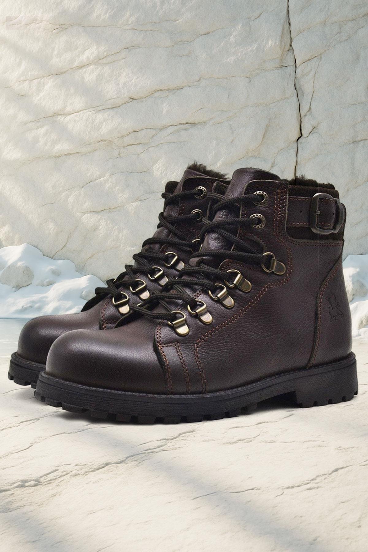 Rakerplus Griffon Hakiki Deri Fermuarlı Kışlık Çocuk Bot