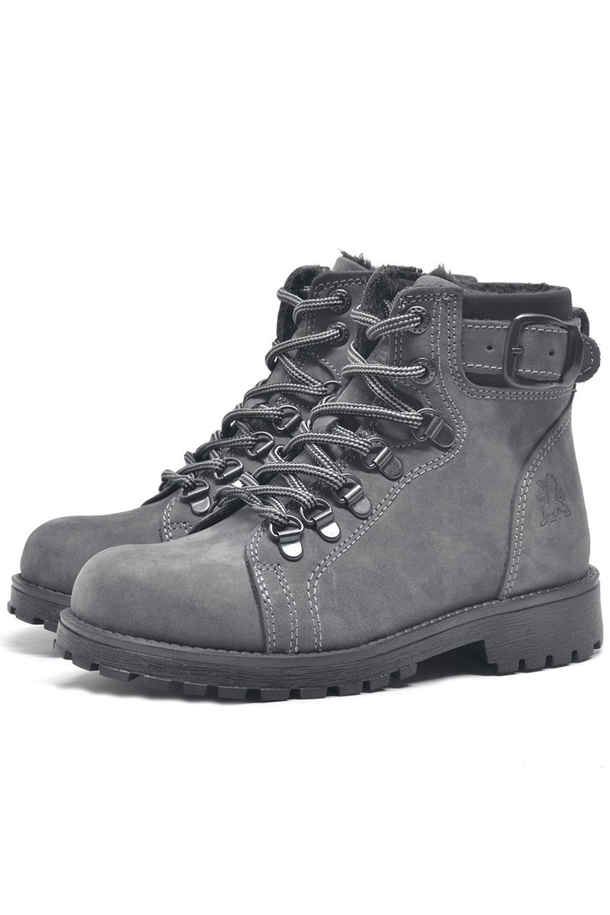 Rakerplus Griffon Genuine Leather Grey Zipper Winter Boots Unisex Infant Size