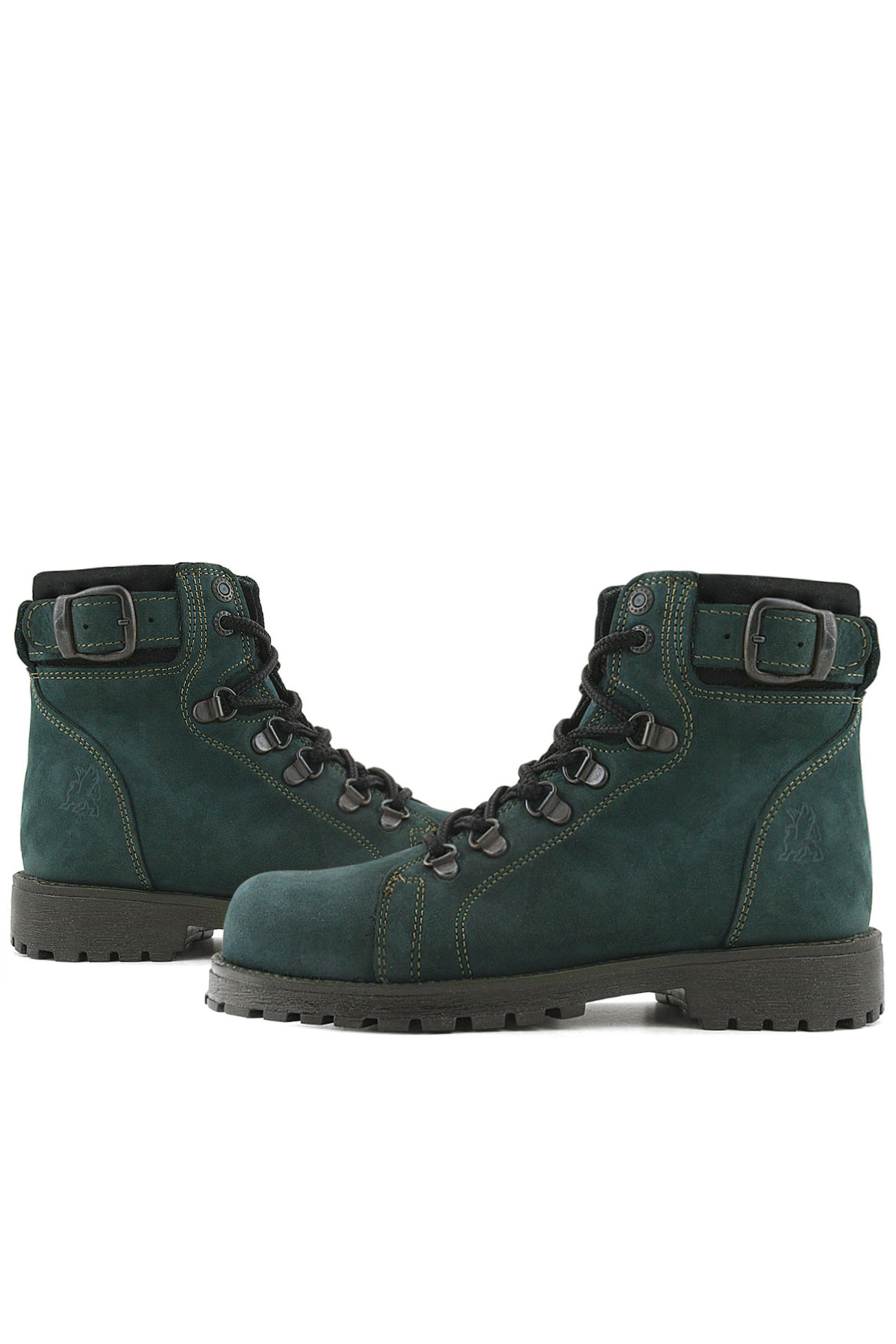 Rakerplus Griffon Genuine Leather Green Zippered Winter Kids' Boots