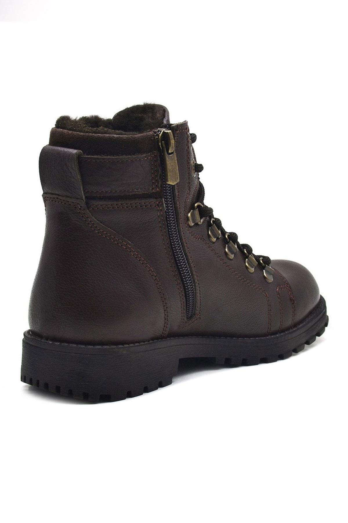 Rakerplus Griffon Hakiki Deri Fermuarlı Kışlık Çocuk Bot