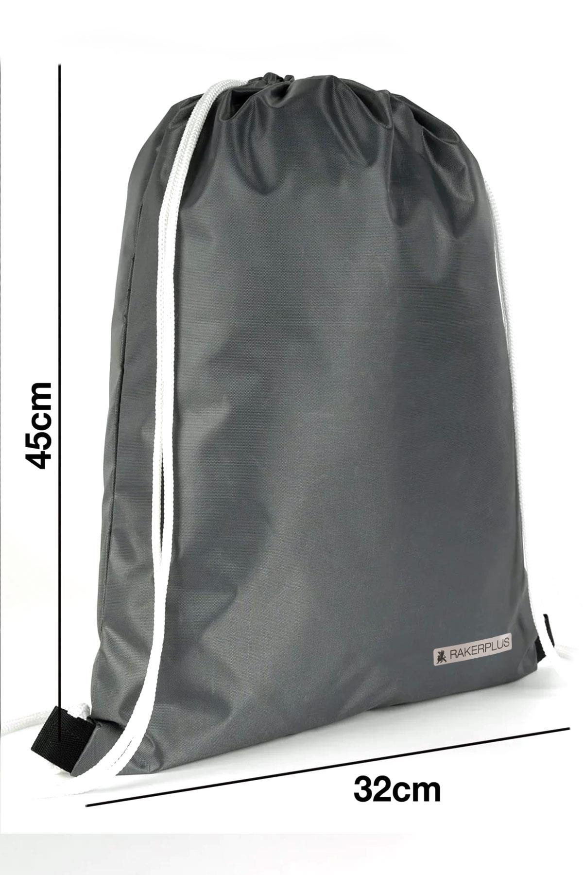 Rakerplus Antrasit 32x45 cm Su Geçirmez Büzgülü Krampon ve Spor Çantası