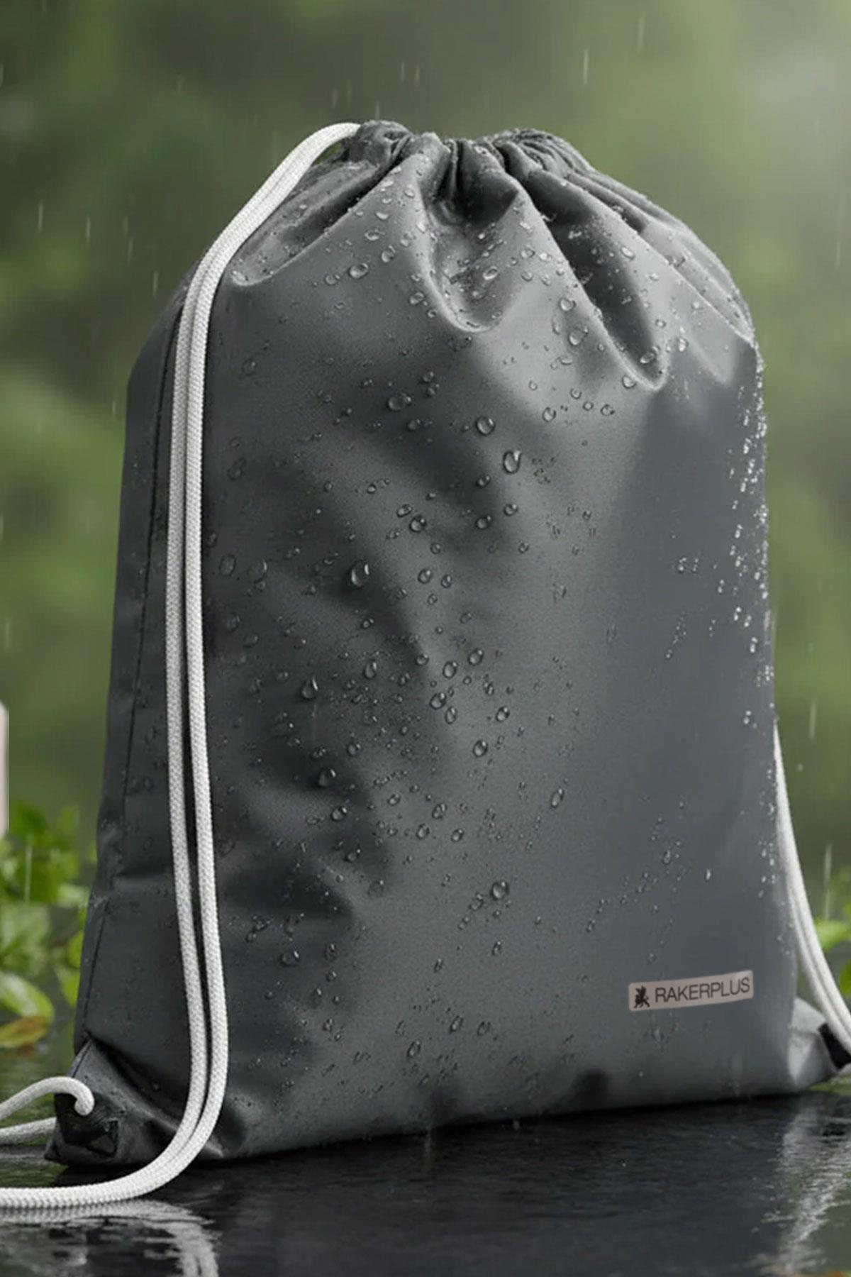 Rakerplus Antrasit 32x45 cm Su Geçirmez Büzgülü Krampon ve Spor Çantası
