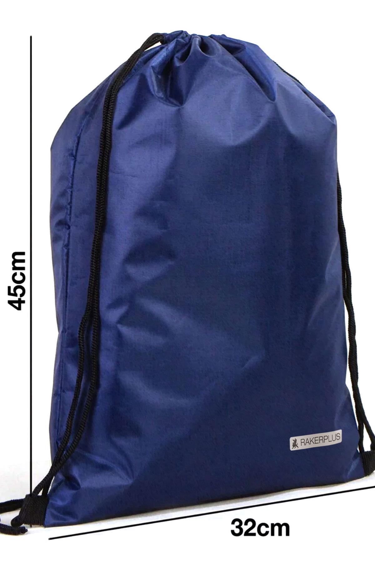 Rakerplus Lacivert 32x45 cm Su Geçirmez Büzgülü Krampon ve Spor Çantası