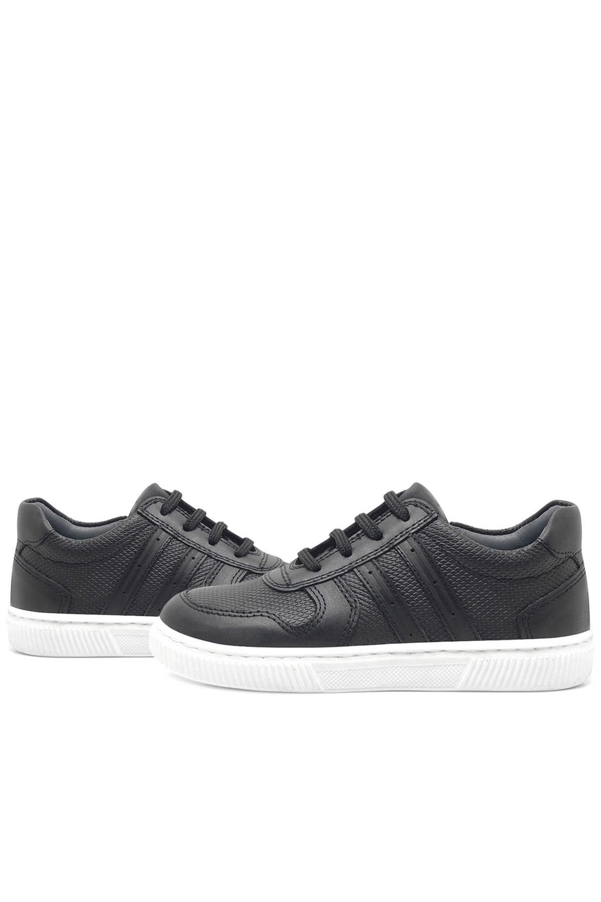 Rakerplus Hakiki Deri Siyah Erkek Çocuk Spor Okul Ayakkabı