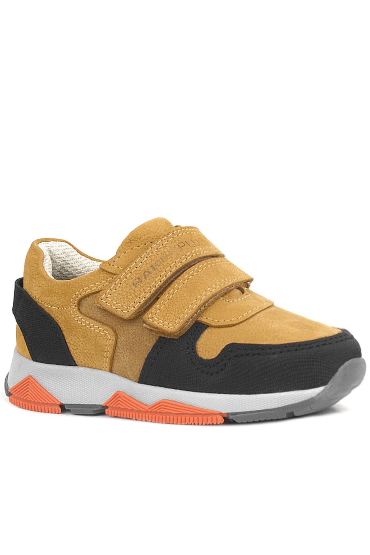 Rakerplus Genuine Leather Yellow Black Kids Sneakers Sports Shoes