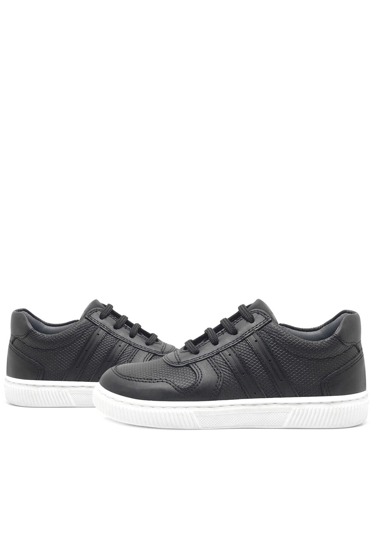 Rakerplus Hakiki Deri Siyah Erkek Çocuk Spor Okul Ayakkabı