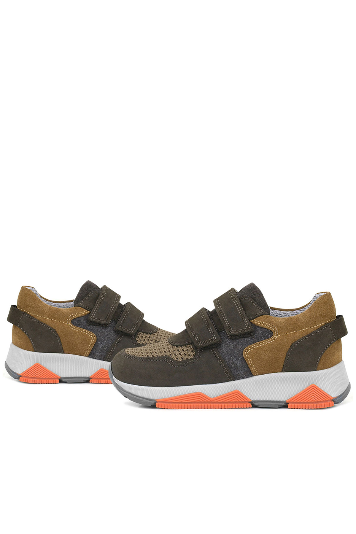 Rakerplus Genuine Leather Brown Kids School Sportts Shoes