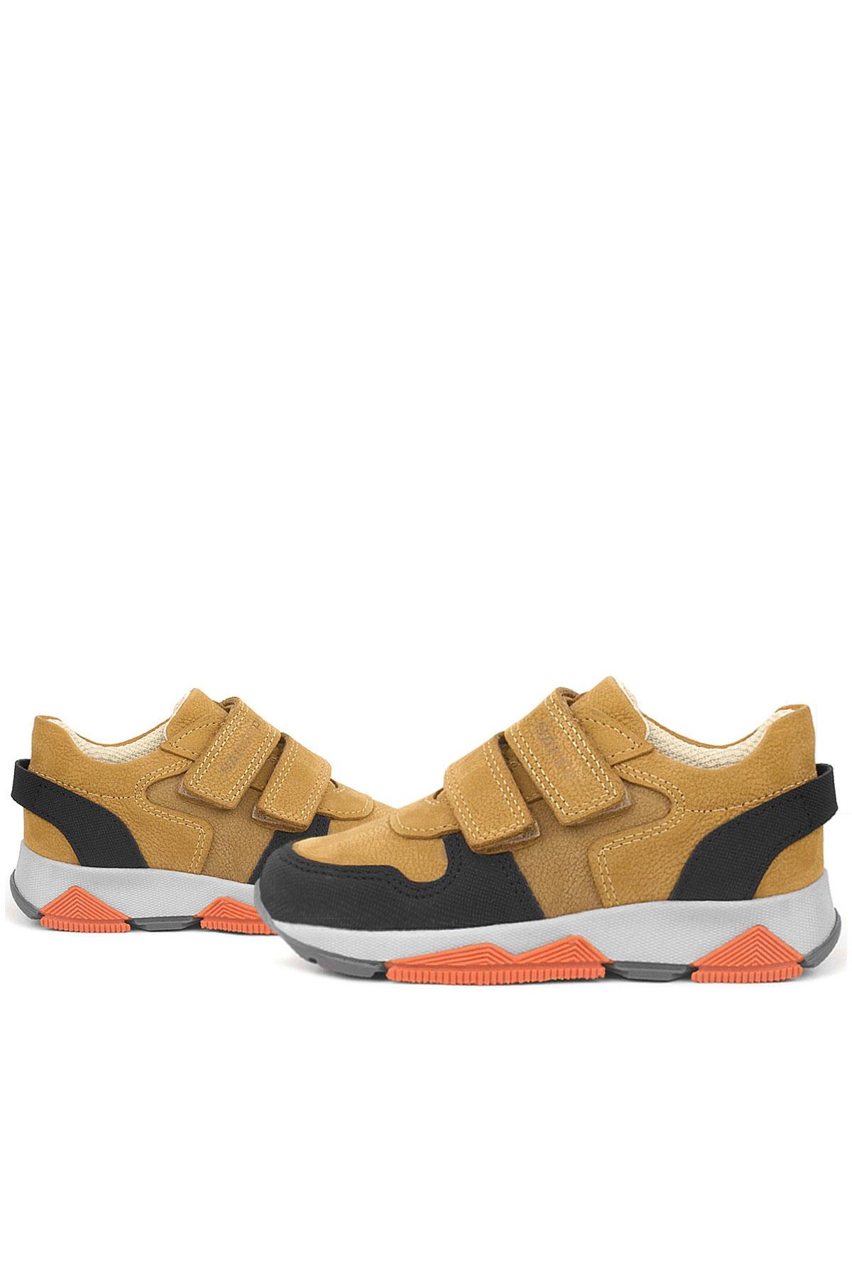 Rakerplus Genuine Leather Yellow Black Kids Sneakers Sports Shoes