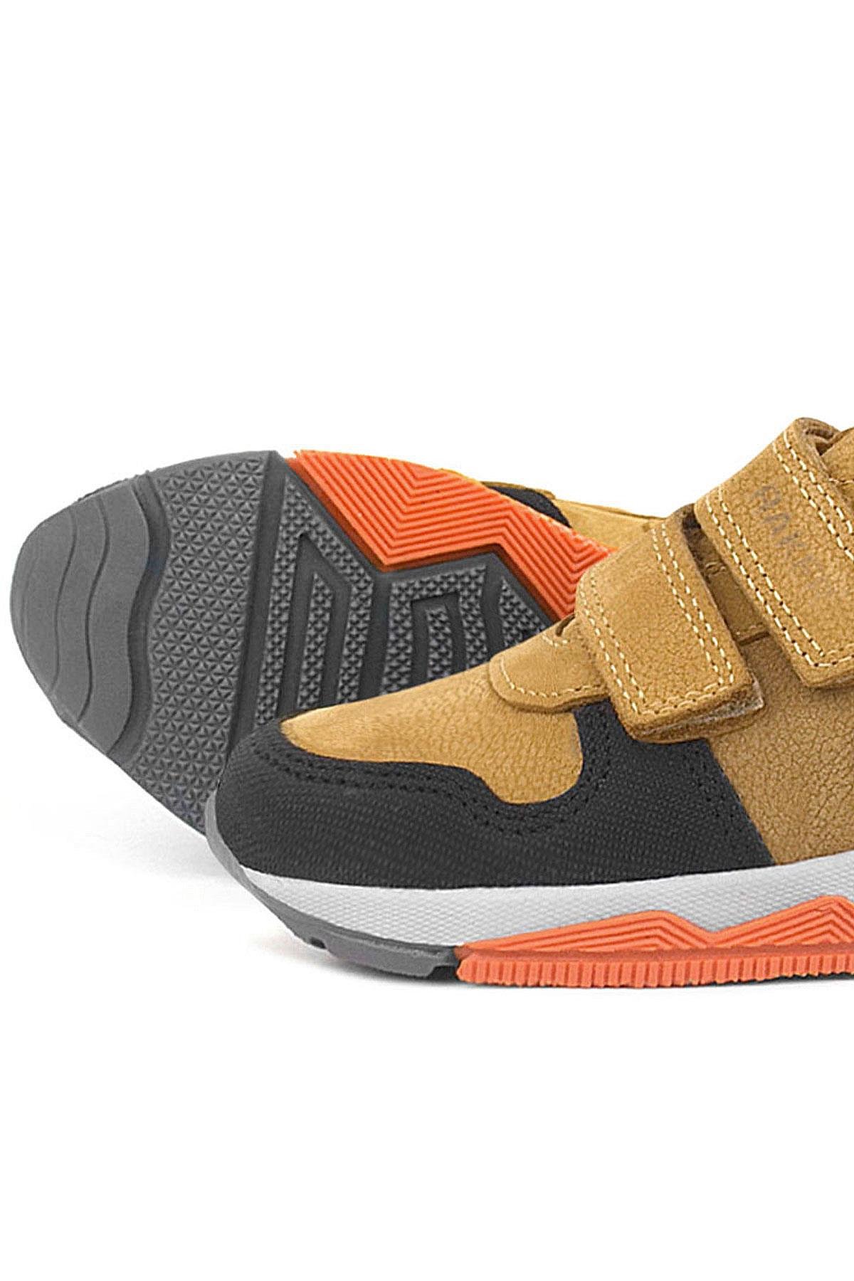 Rakerplus Genuine Leather Yellow Black Kids Sneakers Sports Shoes