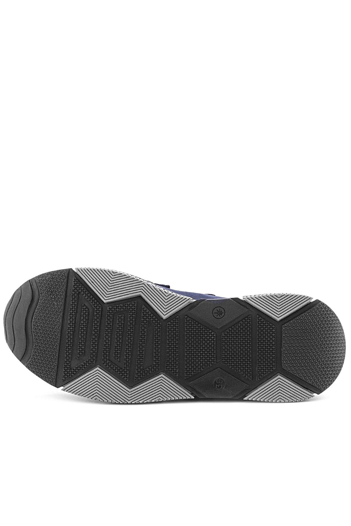 Rakerplus Hakiki Deri Lacivert Cırtlı Çocuk Spor Ayakkabı