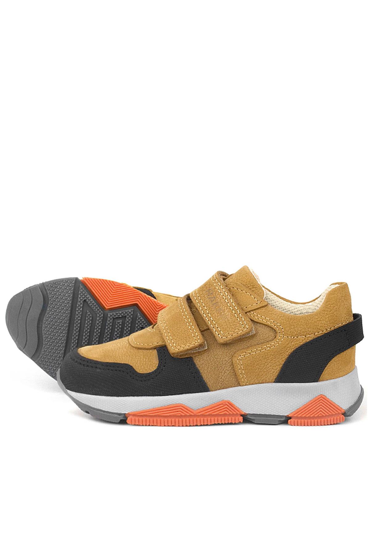 Rakerplus Genuine Leather Yellow Black Kids Sneakers Sports Shoes