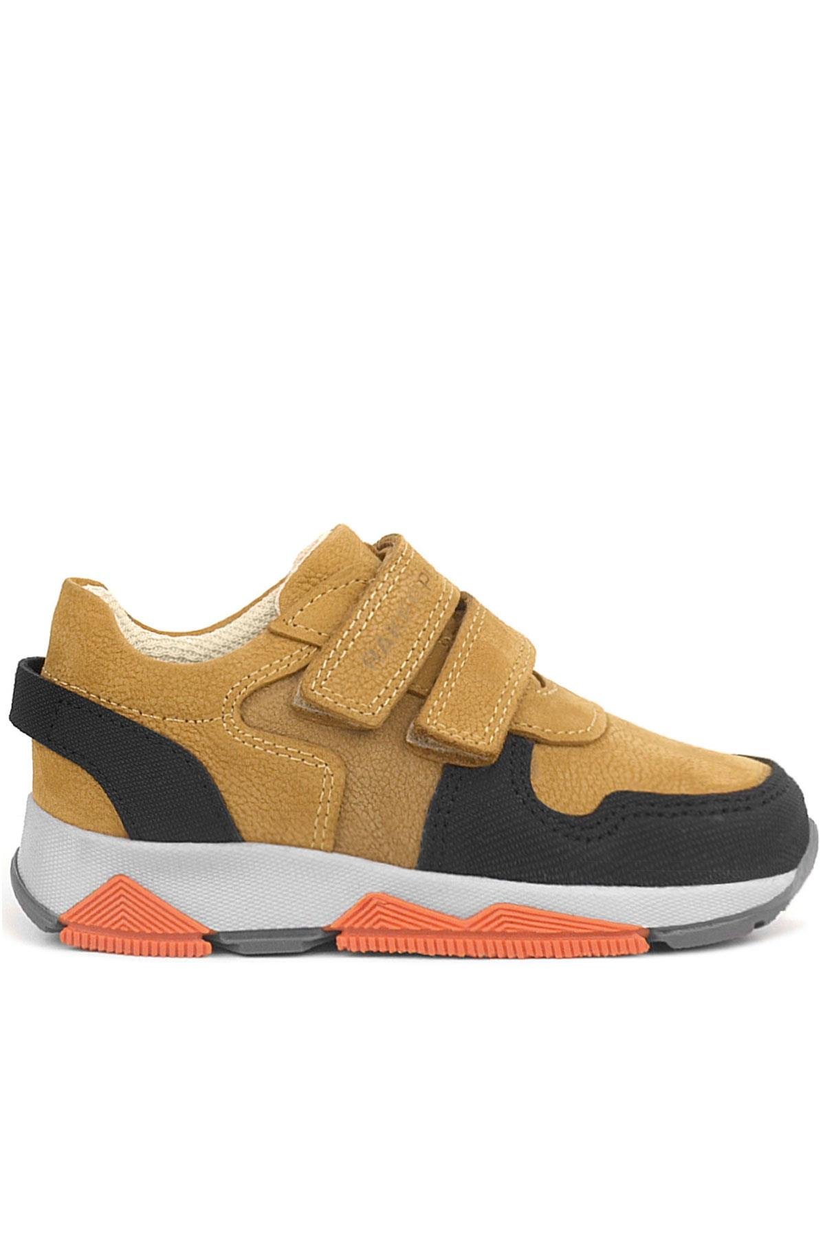 Rakerplus Genuine Leather Yellow Black Kids Sneakers Sports Shoes