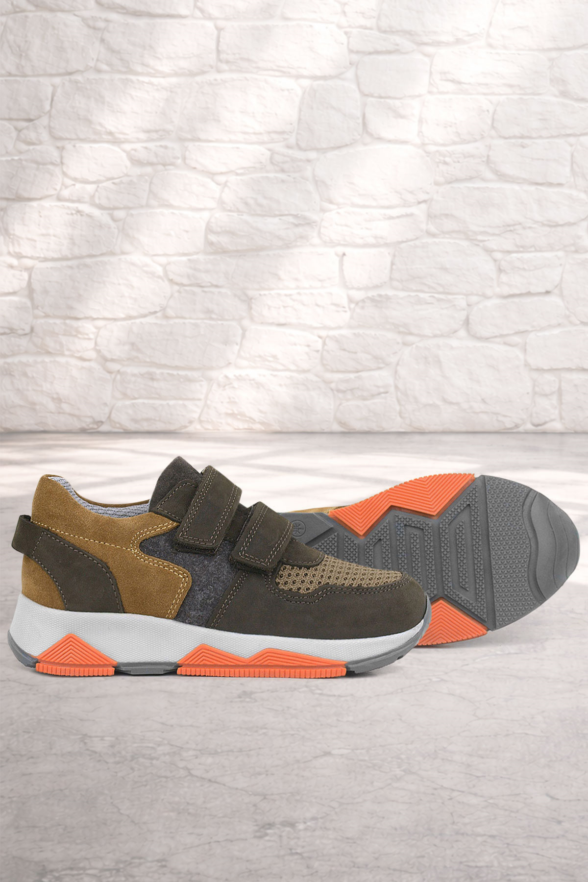 Rakerplus Genuine Leather Brown Kids School Sportts Shoes