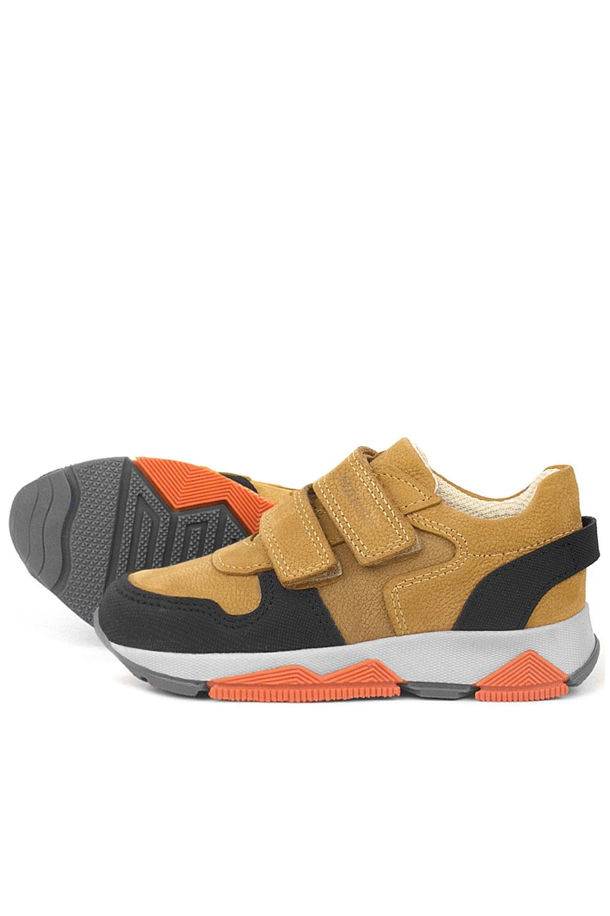 Rakerplus Genuine Leather Yellow Black Kids Sneakers Sports Shoes