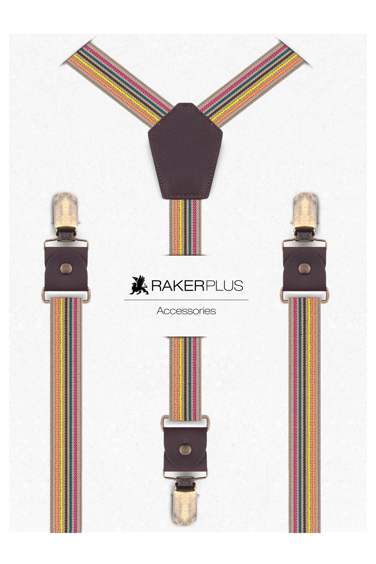 Rakerplus Ayarlanabilir Klipsli Çok Renkli Çocuk Kemer Pantolon Askısı