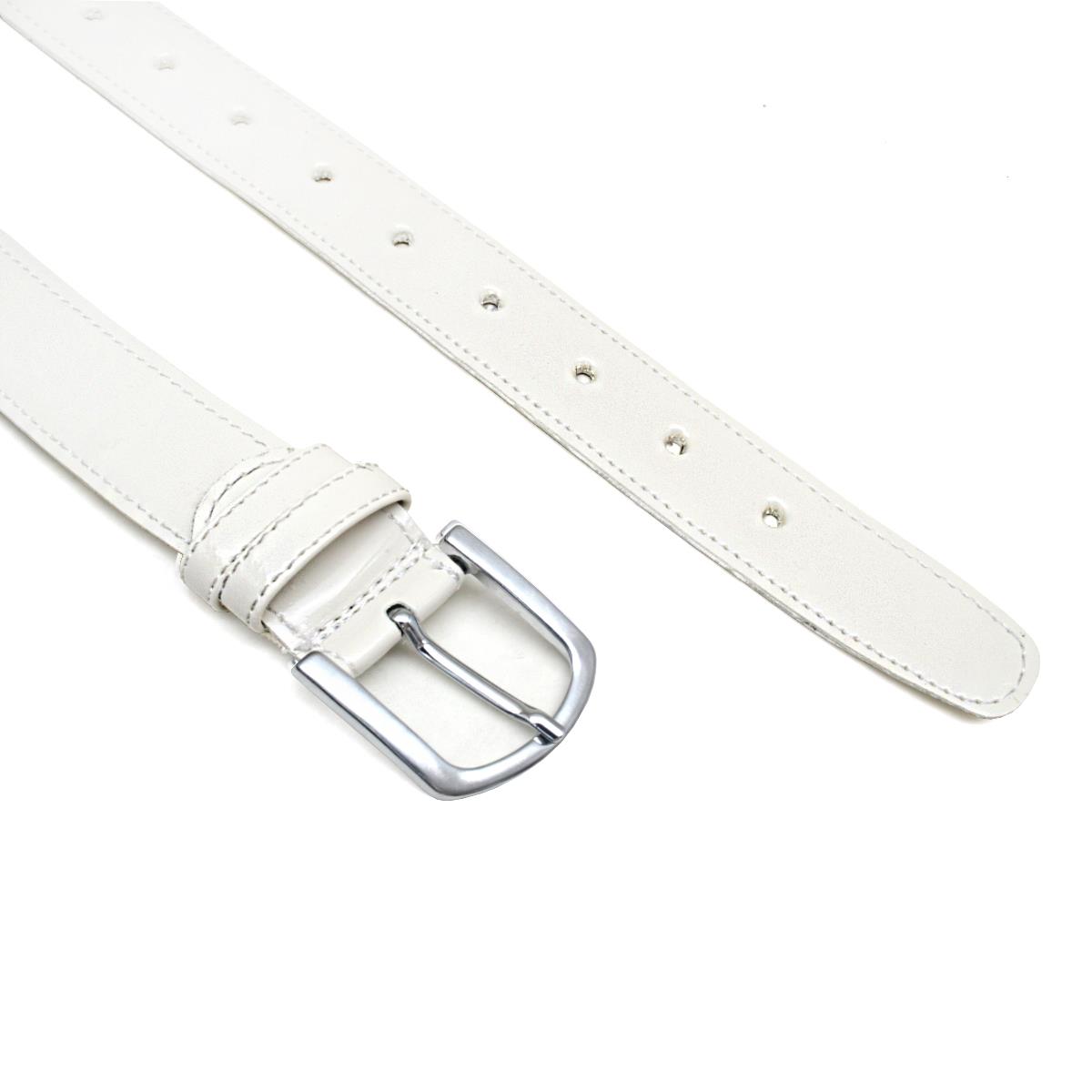 Rakerplus White Leather Boys Classic Belt 3.5 cm (85 110cm)