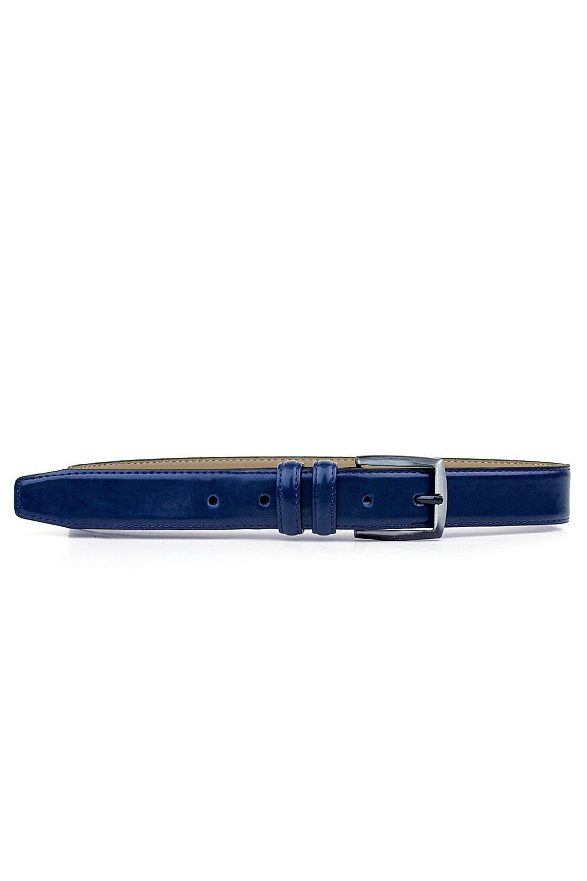 Rakerplus Lacivert Rugan 3,5 Cm Erkek Çocuk Kemeri (85- 110 Cm)