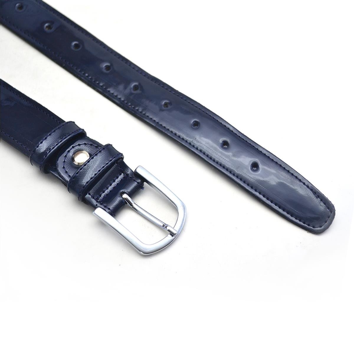 Rakerplus Lacivert Rugan 3,5 Cm Erkek Çocuk Kemeri (85- 110 Cm)