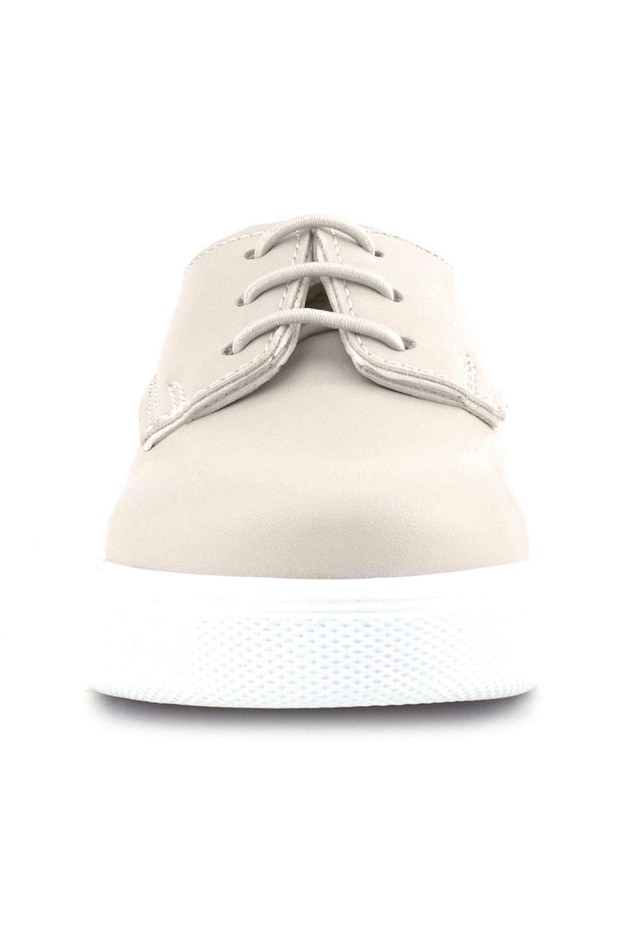 Rakerplus Derby Krem Cilt Yüksek Taban Çocuk Klasik Ayakkabı