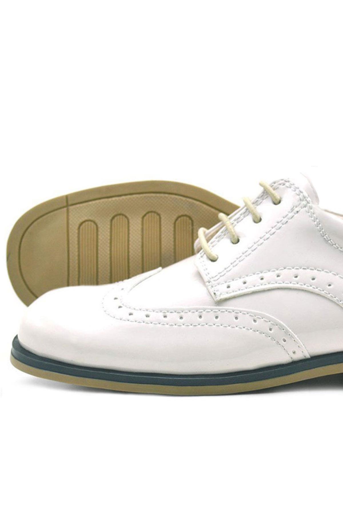 Rakerplus Bej Rugan Bağcıklı Klasik Erkek Çocuk Ayakkabı