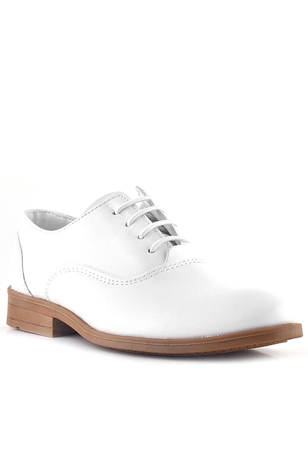 Rakerplus Smokin Beyaz Cilt Bağcıklı Çocuk Klasik Ayakkabısı