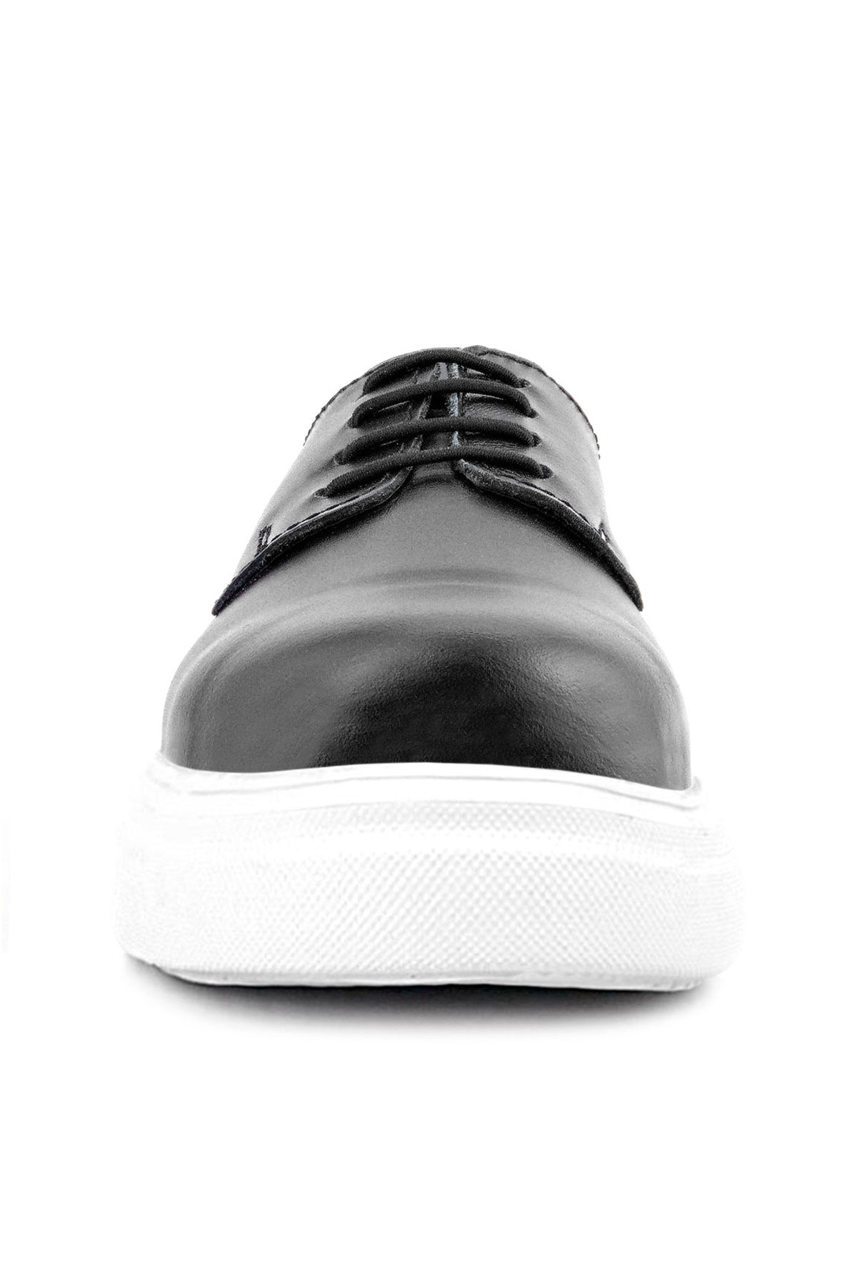 Rakerplus Derby Hakiki Deri Siyah Beyaz Tabanlı Çocuk Klasik Ayakkabı