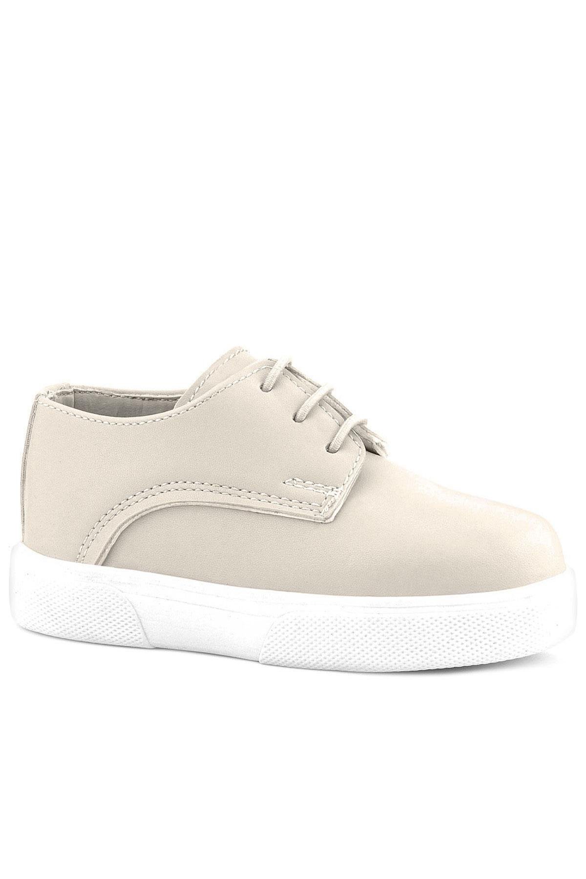 Rakerplus Derby Krem Cilt Yüksek Taban Çocuk Klasik Ayakkabı