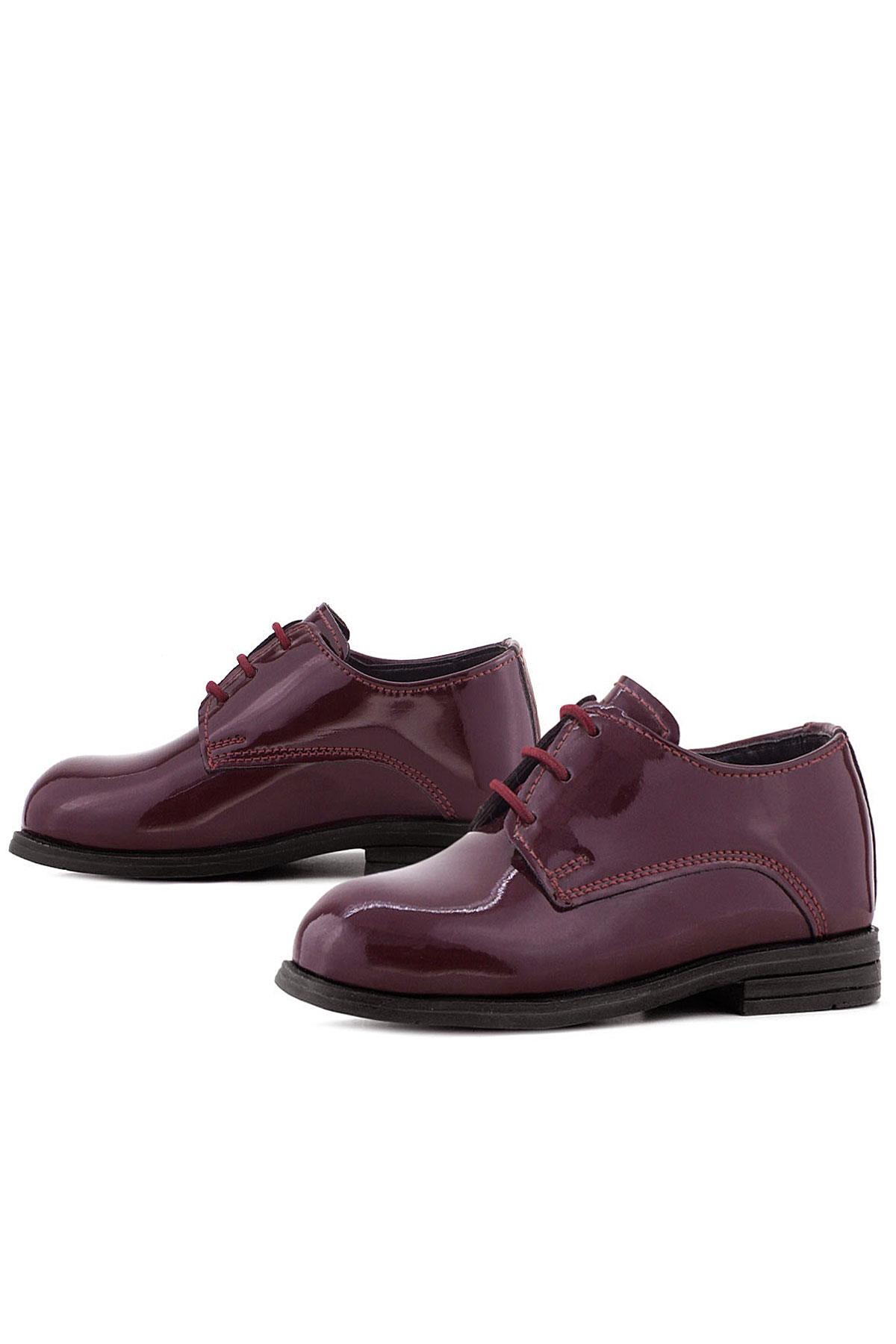 Rakerplus Bordo Rugan Bağcıklı Oxford Çocuk Okul Ayakkabısı