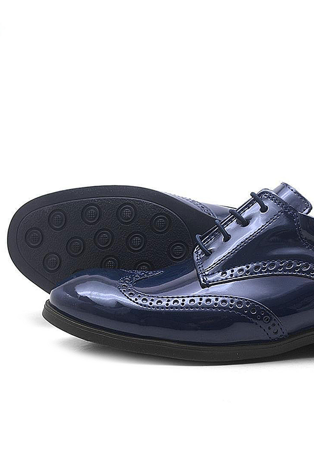 Rakerplus Titan Lacivert Rugan Bağcıklı Klasik Erkek Çocuk Ayakkabı