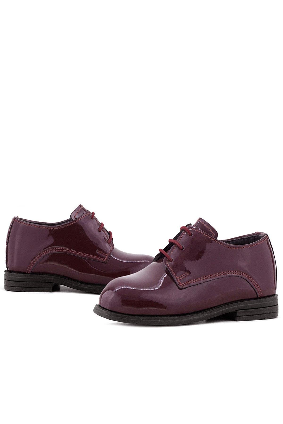 Rakerplus Bordo Rugan Bağcıklı Oxford Çocuk Okul Ayakkabısı