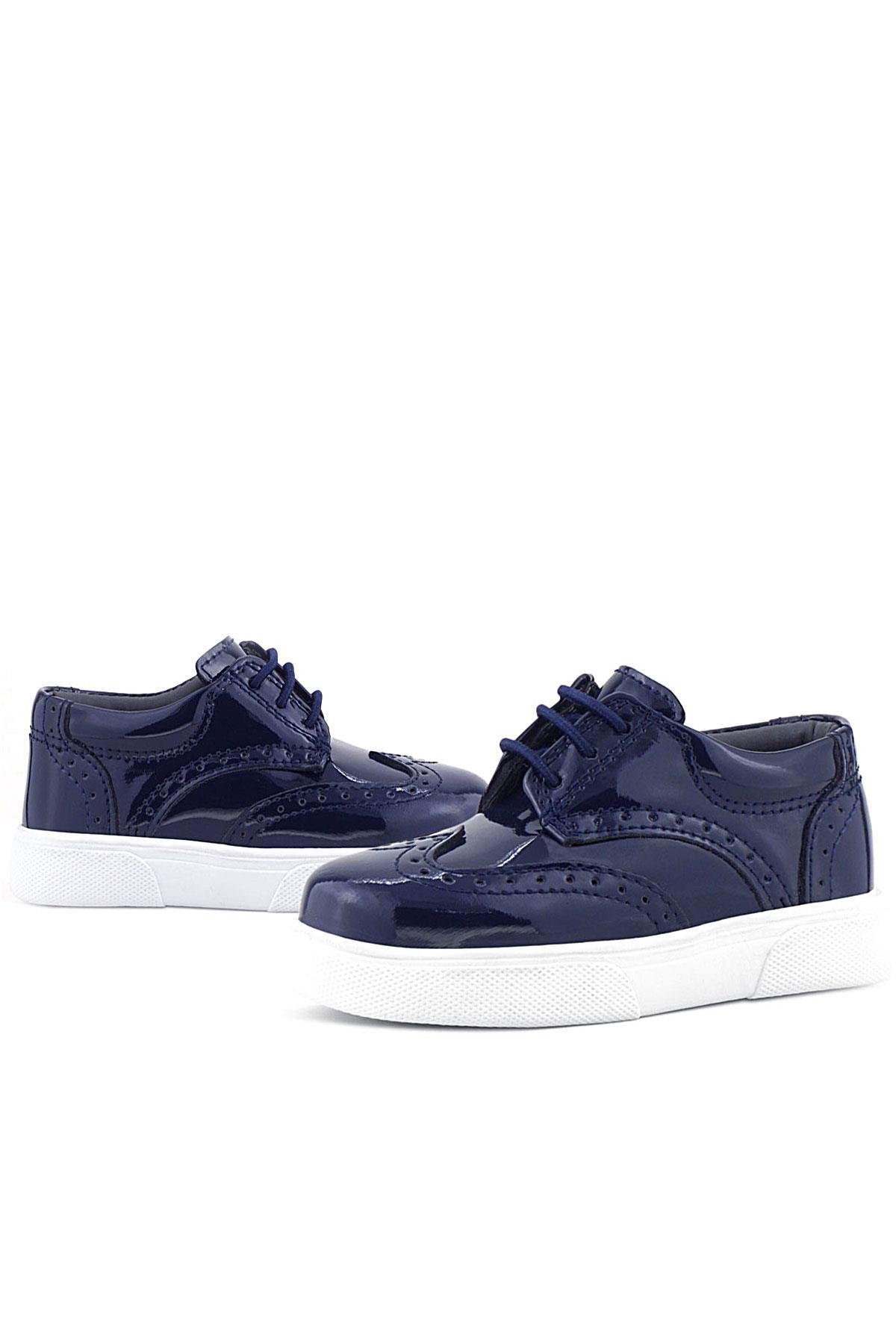 Rakerplus Navy Blue Rougan White Sole Oxford Kids Classic Shoes
