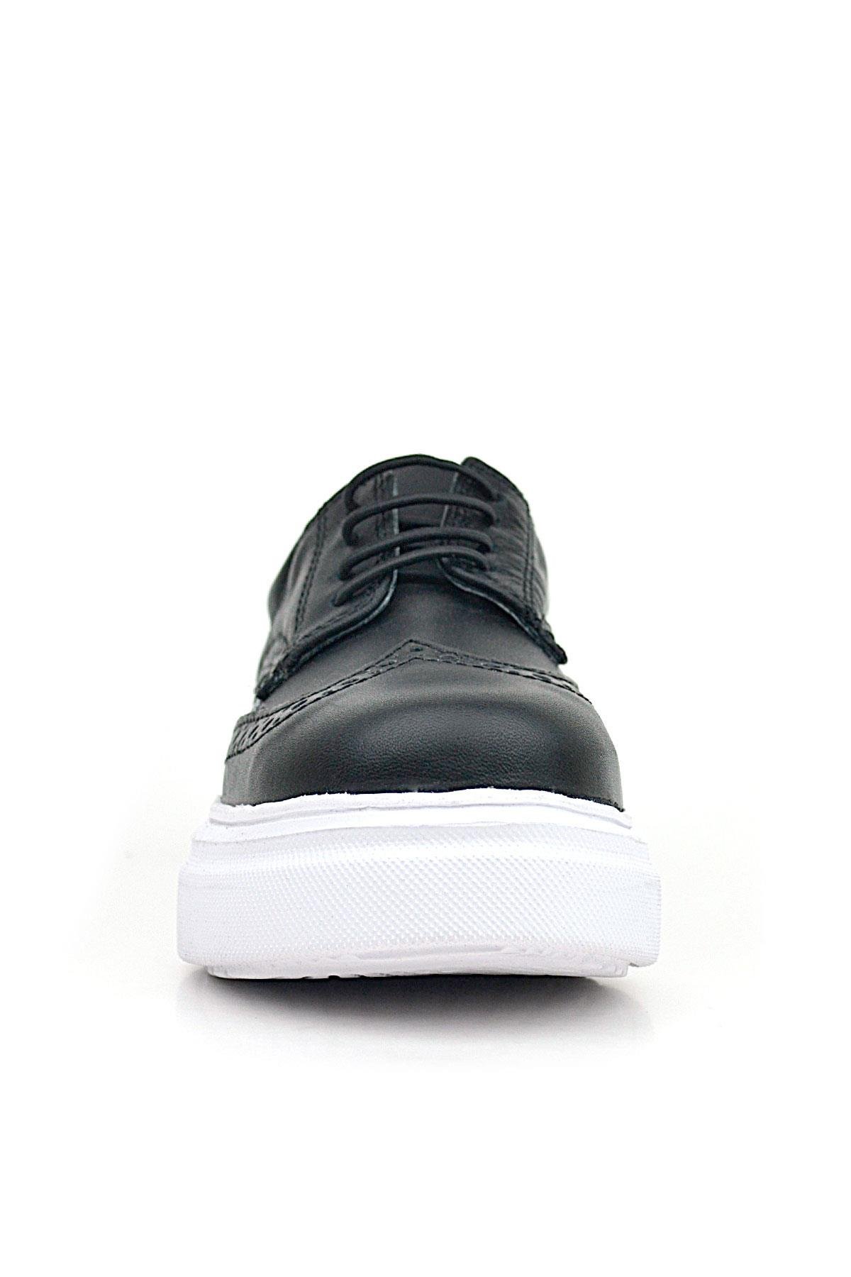 Rakerplus Genuine Leather Black White Sole Oxford Children's Classic Shoes