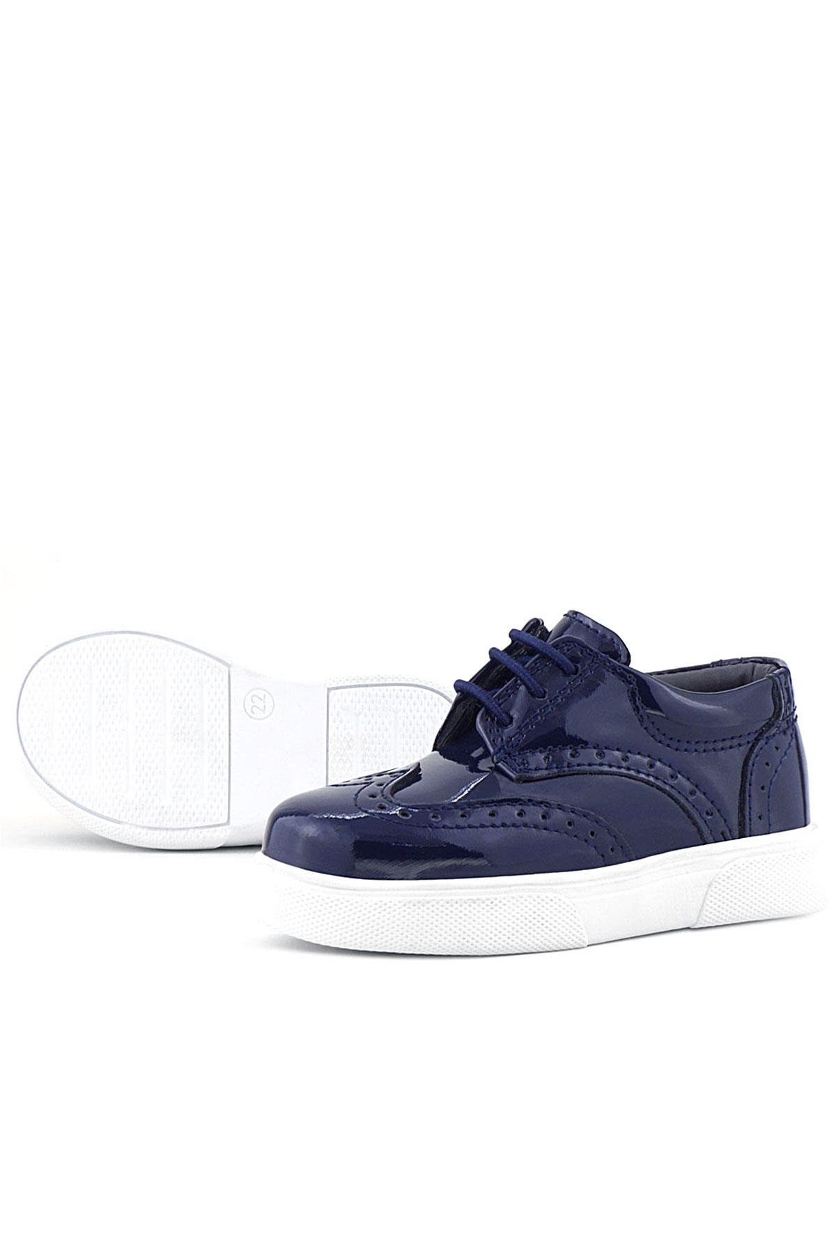 Rakerplus Navy Blue Rougan White Sole Oxford Kids Classic Shoes