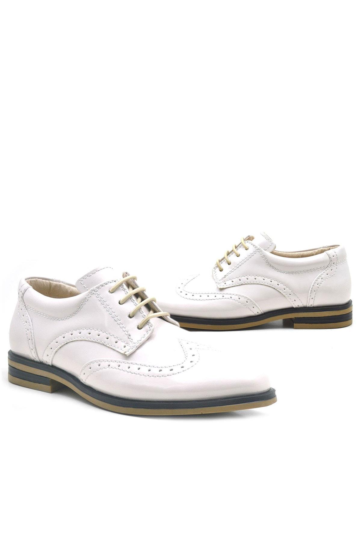 Rakerplus Bej Rugan Bağcıklı Klasik Erkek Çocuk Ayakkabı