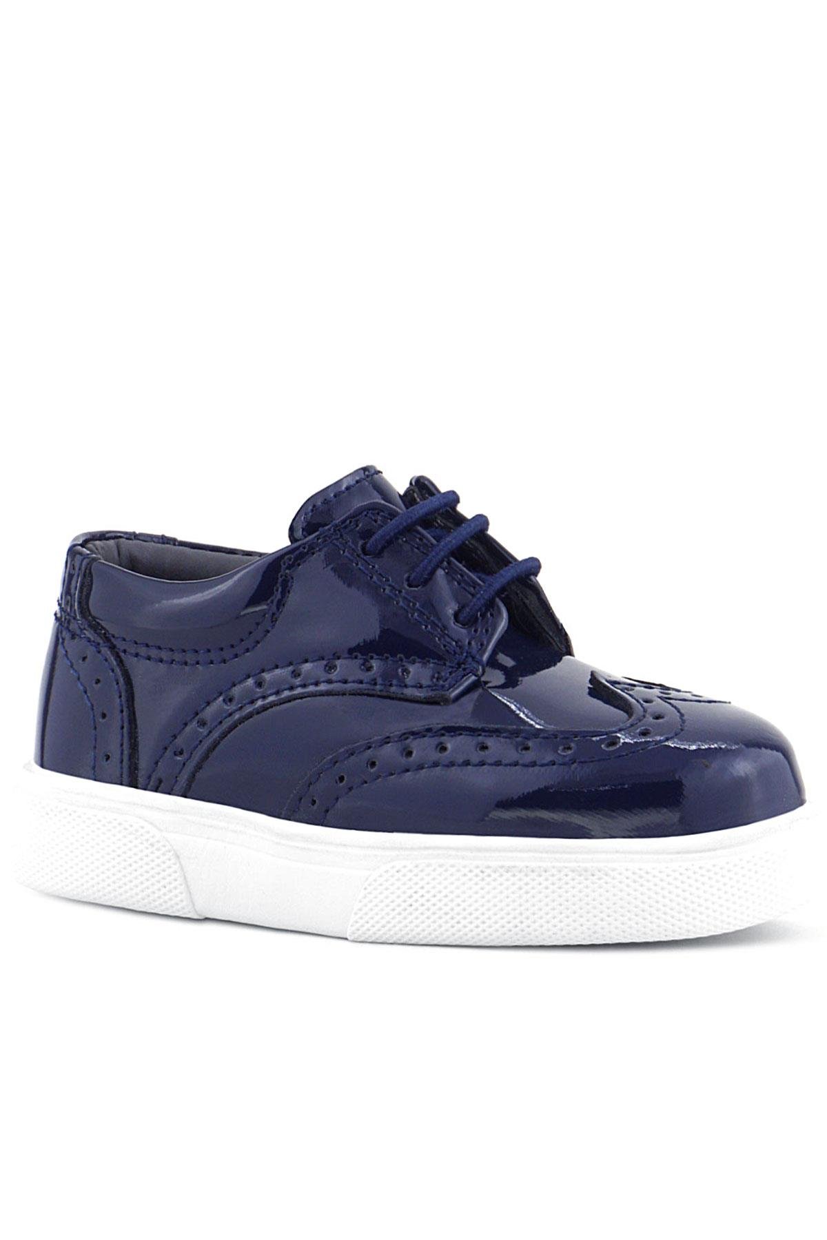 Rakerplus Navy Blue Rougan White Sole Oxford Kids Classic Shoes