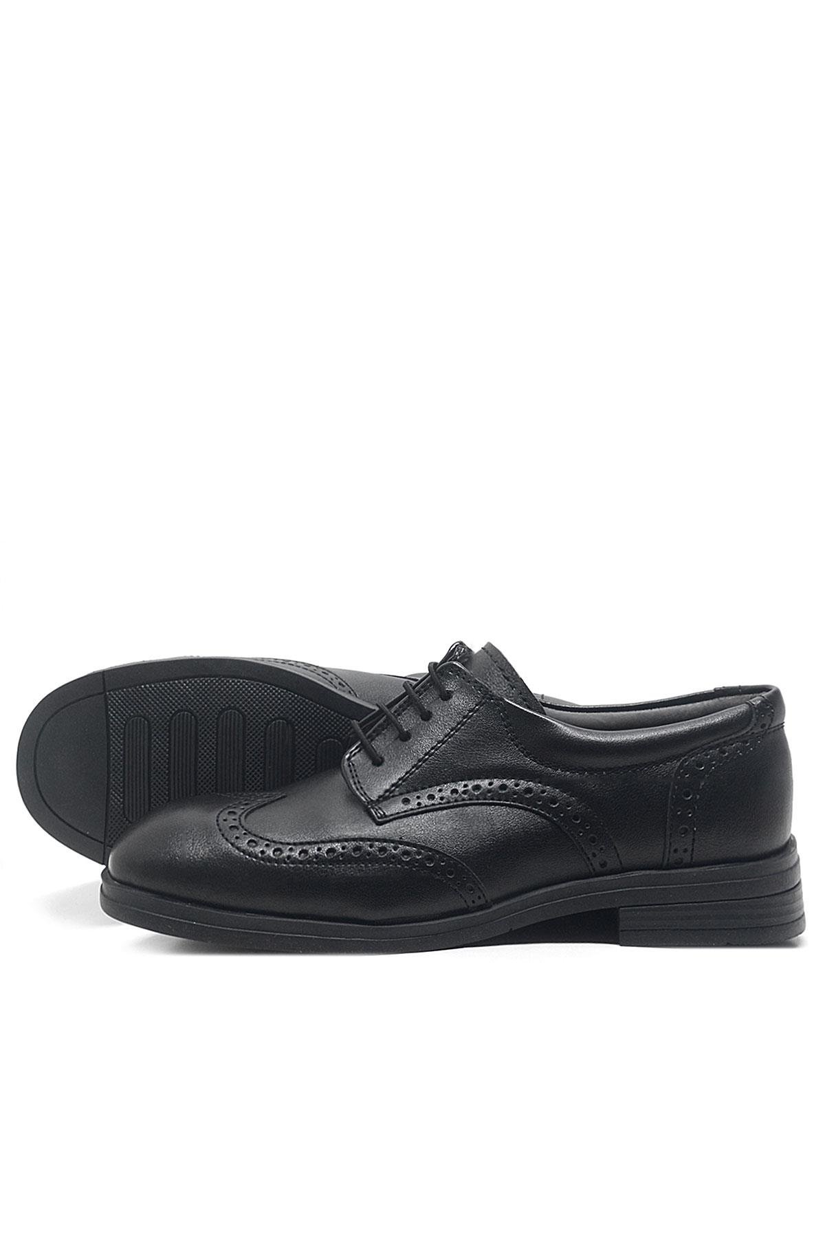 Rakerplus Siyah Bağcıklı Erkek Çocuk Klasik Okul Ayakkabısı